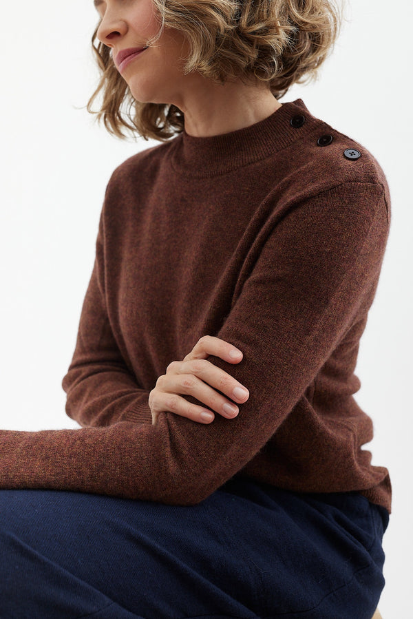 Toast - Button Shoulder Wool Cashmere Sweater