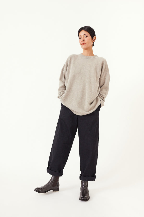 Kaval - Crew Neck Knit - Wool Sable