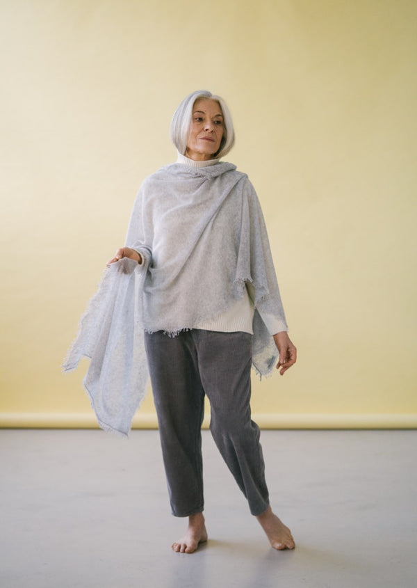 Mirror In The Sky - Open Knitted Cashmere Shawl Plain