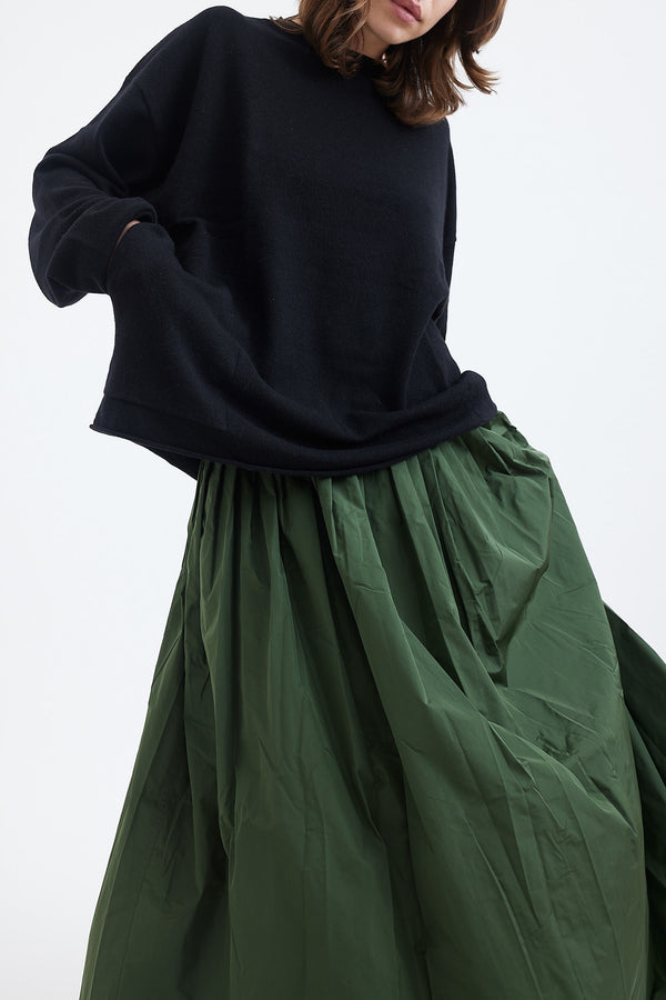 Sofie D'Hoore - Shea Taffeta Pleated Midi Skirt - Moss