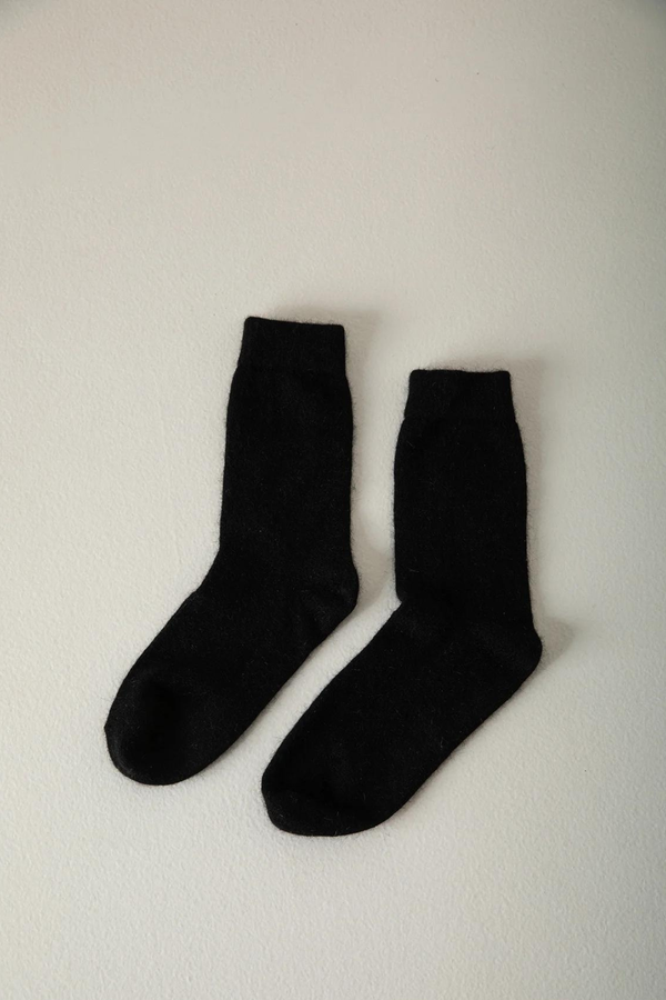 Francie - Possum Merino Socks  / Black