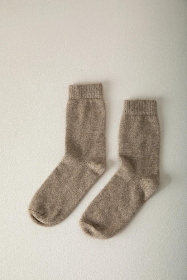Francie - Possum Merino Socks  / Natural