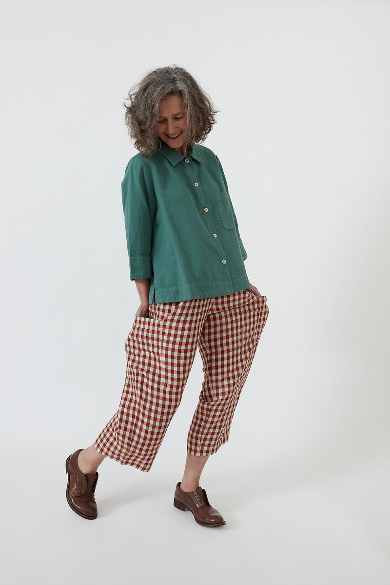 Toast - Gingham Linen Patch Pocket Trousers